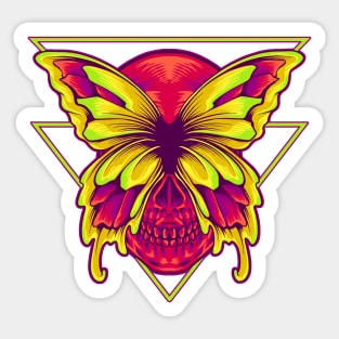 Skull and Butterfly Sticker